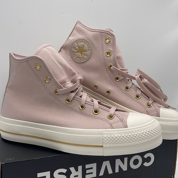 Converse WMNS CTAS LIFT HI
FLUSH STONE/EGRET/GOLD A10431C Platforms Sneakers - Picture 5 of 16